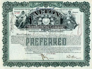 Alton Manufacturing Co. - Stock Certificate